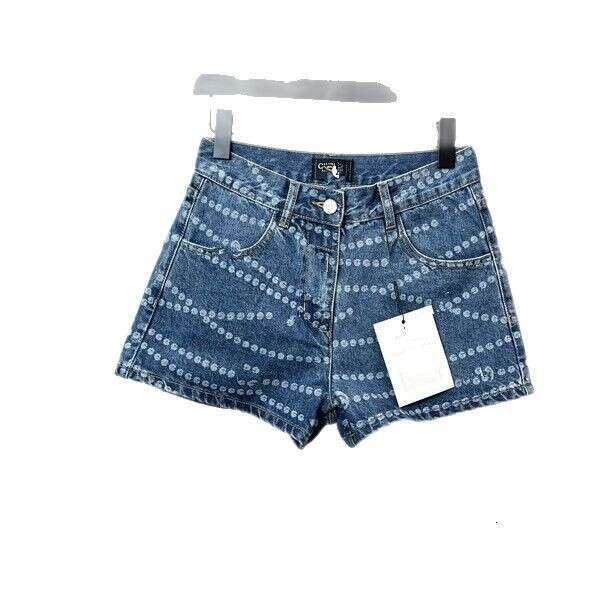Shenzhen Nanyou 2025 Spring/Summer Fashion Trend Versatile Pearl Burnt Flower Women's Denim Shorts