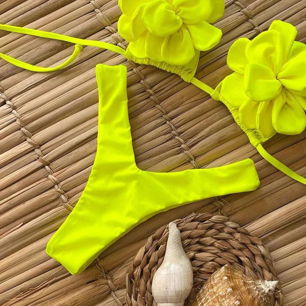 Sexy ral Micro Bikini 2025 Women Swimsuit Female Swimwear Thong Bikinis Set Brazilian Beach Wear Bathing Suit Biquini