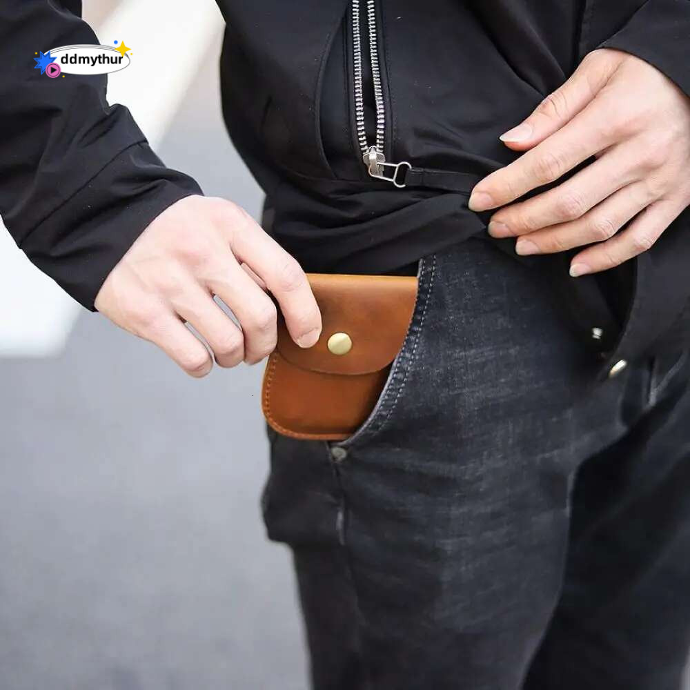 Handmade Cowhide Leather Coin Wallet Unisex Small Vintage Purse Portable Hasp Money Bag Credit Card Holder Key Storage Pouch ddmythur
