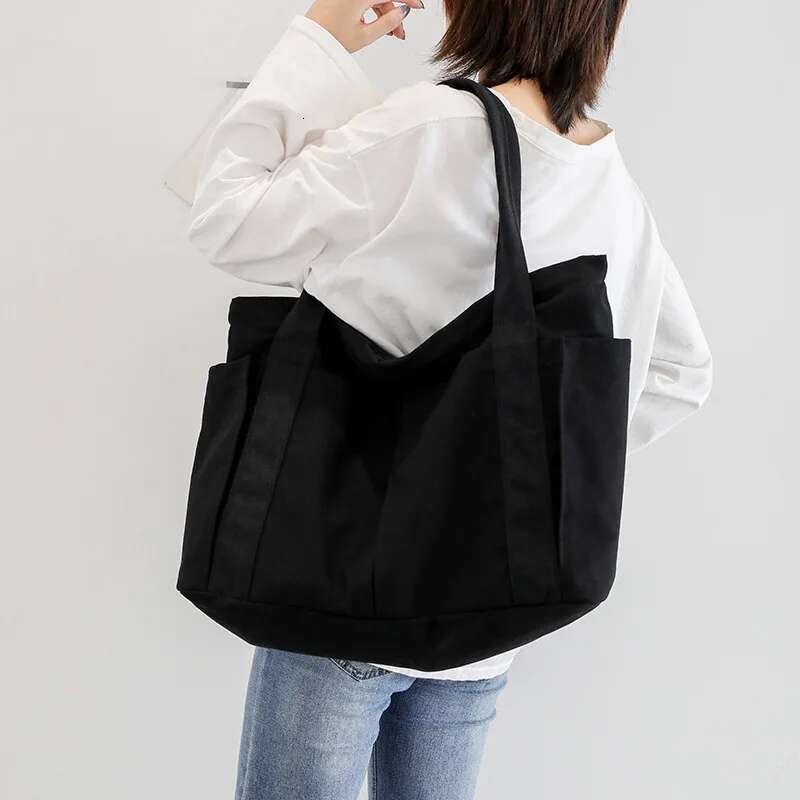 Hylhexyr Travel Canvas Handbag Fashion Large Capacity Cotton Shopping Tote Bags Reusable Women Shoulder Bag