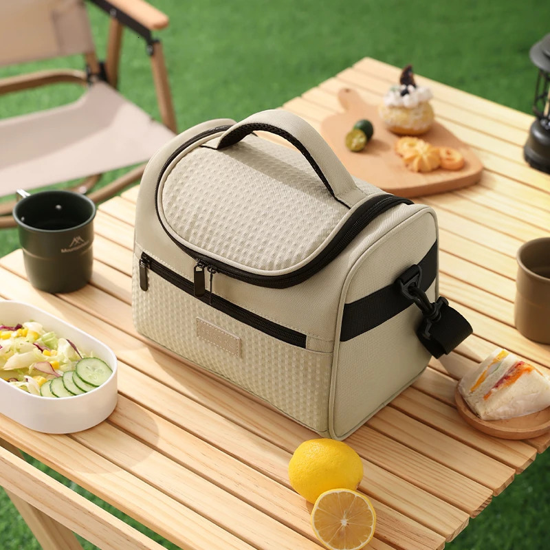 Lunch Bag Insulated Lunch Box Zipper Lunch Tote Bag Waterproof Insulated Lunch Storage Bag Hand-held Bento Box Insulated Bag 250407