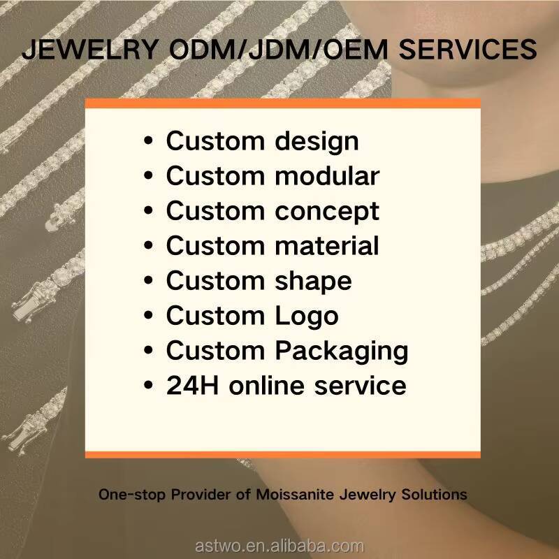 Custom Moissanite Tennis Necklace 925 Silver VVS 3mm Round Iced Out Men Hip Hop Jewelry Link Moissanite Chain