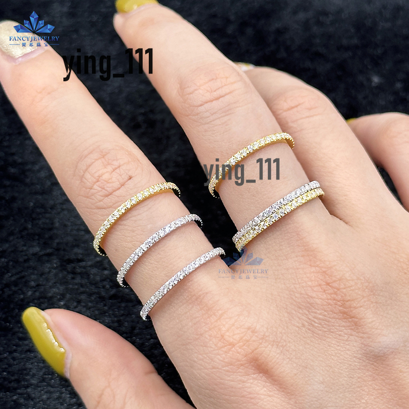 1.5mm Wide Silver 925 Sterling Fine Jewelry Solid Plain Band Wedding Ring Men Women Minimalist Stacking Ring VVS Clarity Diamond