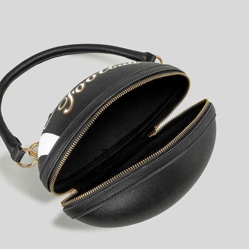 Creative Rugby Design Women Handbags Funny American Football Shoulder Crossbody Bags Pu Leather Cute Oval Small Tote Bag