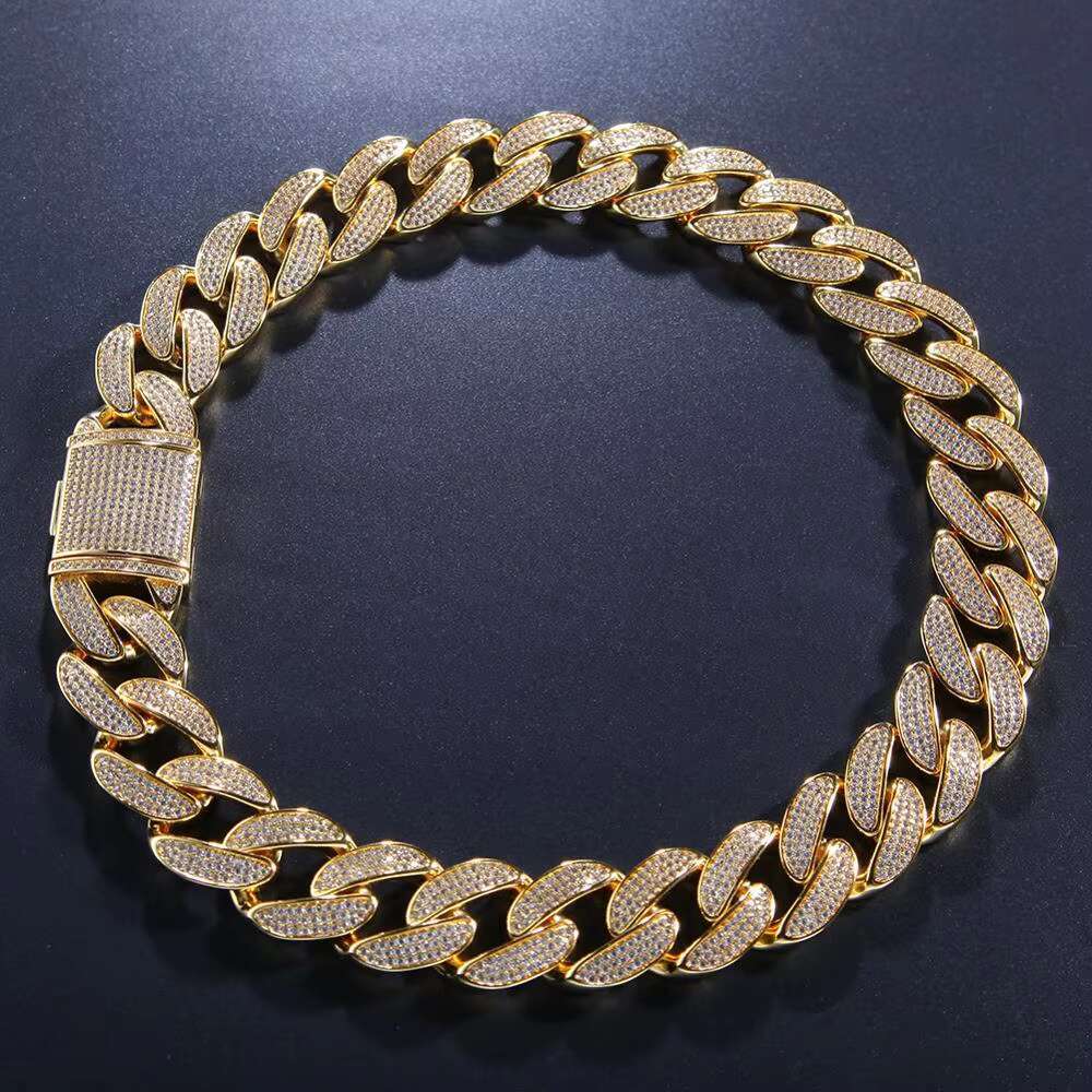 Hip Hop Jewelry Solid Sier Bracelet 14k Gold Ice Fully Cuban Chain k Necklace
