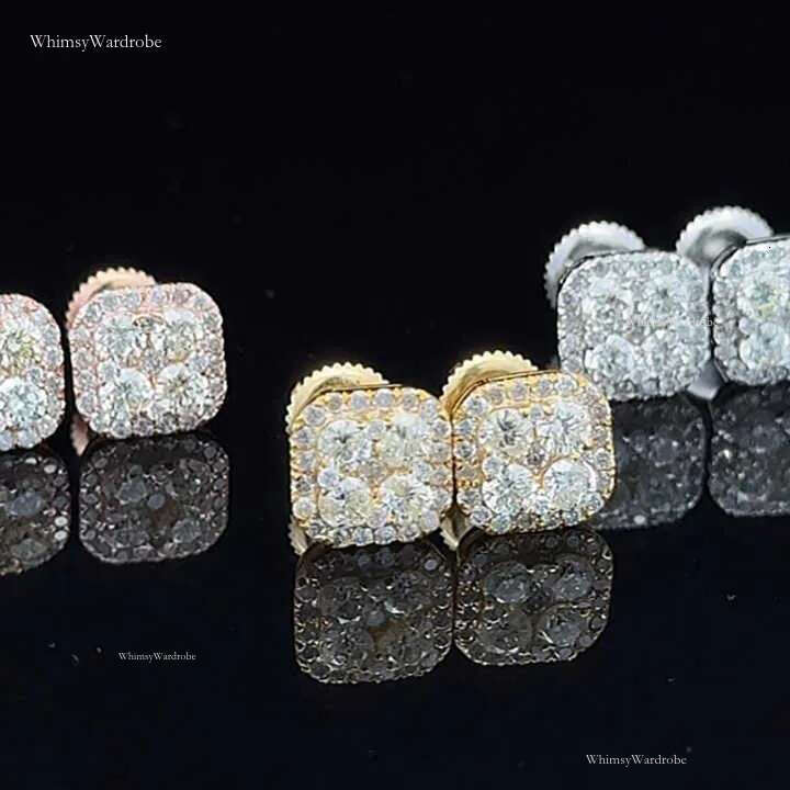 Fine Jewelry Earring Sterg Sier Fashion Different Shapes Vvs Moissanite Dia Stud Earrings