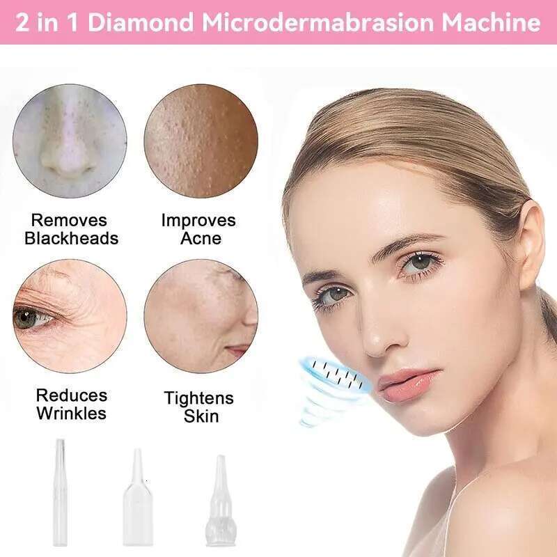 3in1 Dia Microdermabrasion hine For Facial Skin Care Blackhead Removal Acne Wrinkle Vacuum & Spray Tool