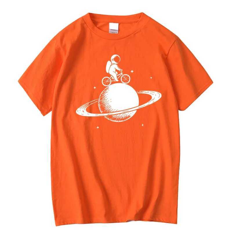 New Mens T-shirt 100% Cotton Casual Funny Space Design Printed Summer Loose O-neck Mens Short sleeved T-shirtXJ250409