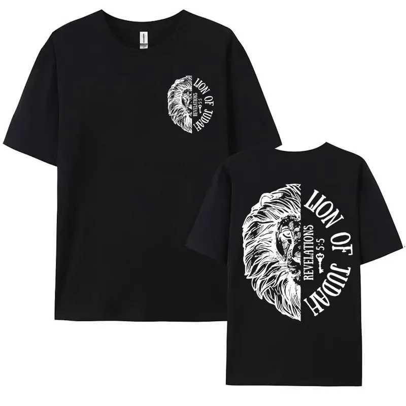 Judas Lion Catholic T-shirt Jesus Love You T-shirt Aesthetics Christian Clothing T-shirt Mens Summer Fashion Casual T-shirtXJ250409