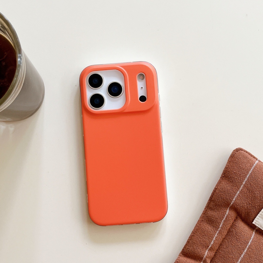 Orange Solid Color Phone Case Compatible with iPhone 17 Pro Max Simple Material Case iPhone 16/15 Pro Personalized 14