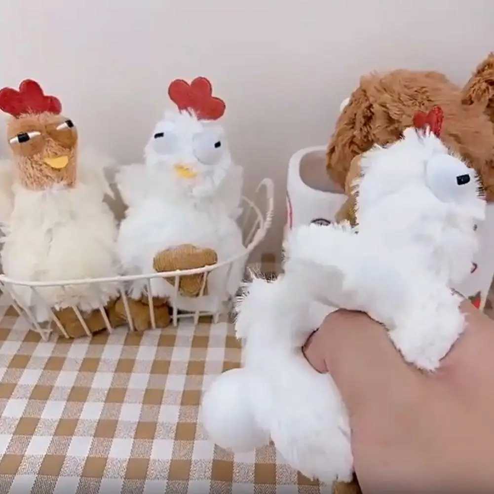 Plush chicken pendant soft cartoon mother egg layer hen keychain filled doll toy hanging decorative bag pendant bag decorationXJ250409