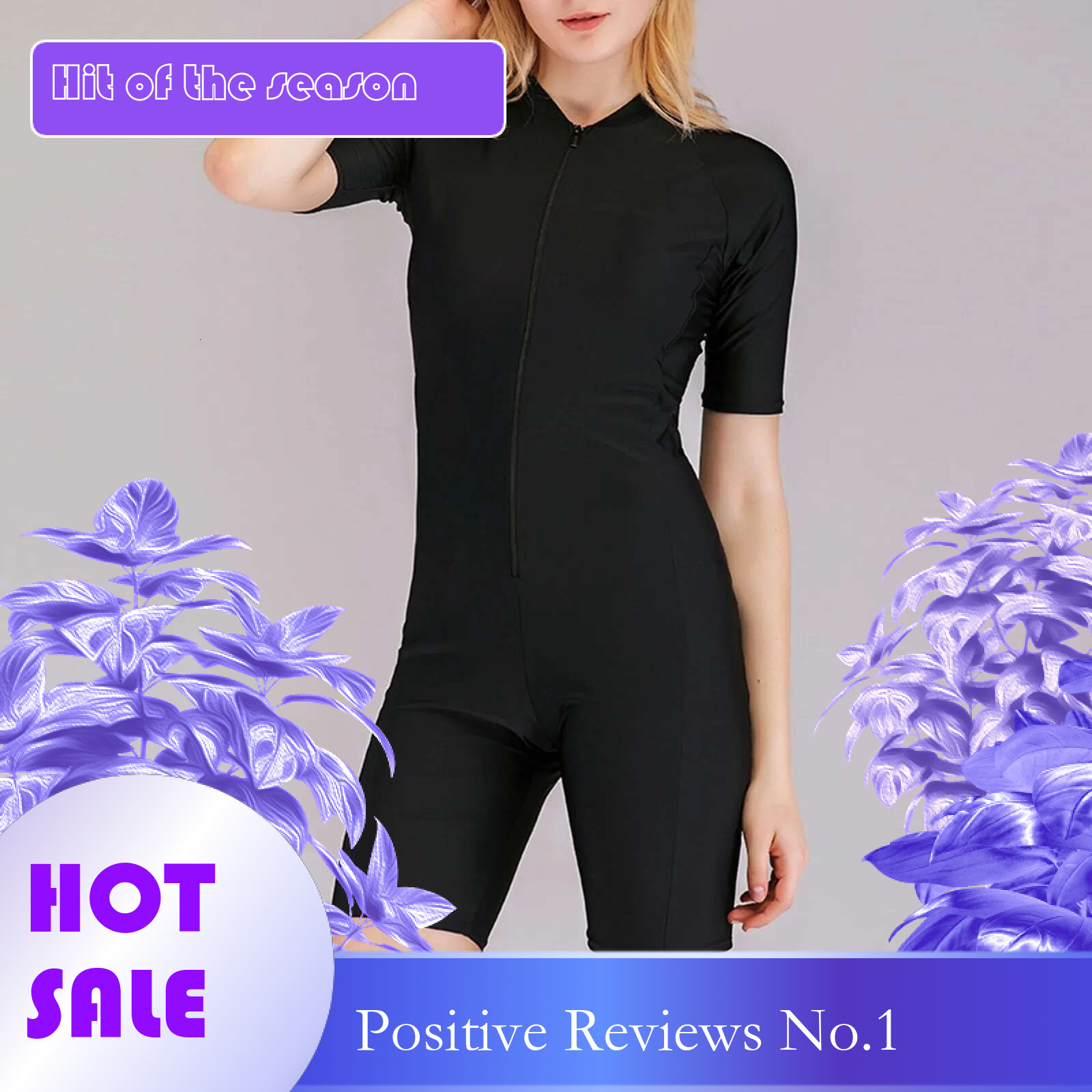 Dongdumaoyi Women S Swimsuit Wetsuit Summer Slim Fit Sunscreen Surf Suit Womens Rash Guard Boyleg Athletic Swimwear
