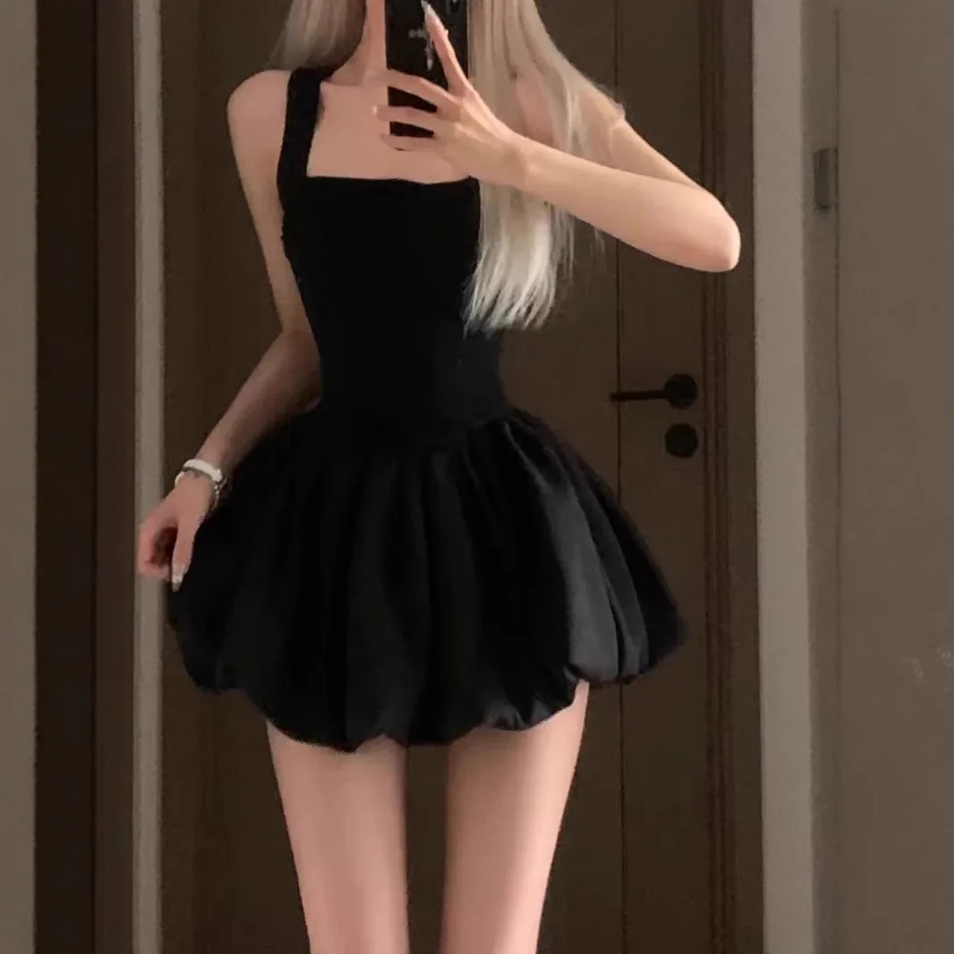 Spicy Girl Ballet Style Pleated Strapless Dress Women Summer French Bouffant Skirt Birthday Mini Dress Elegant Dress 250408