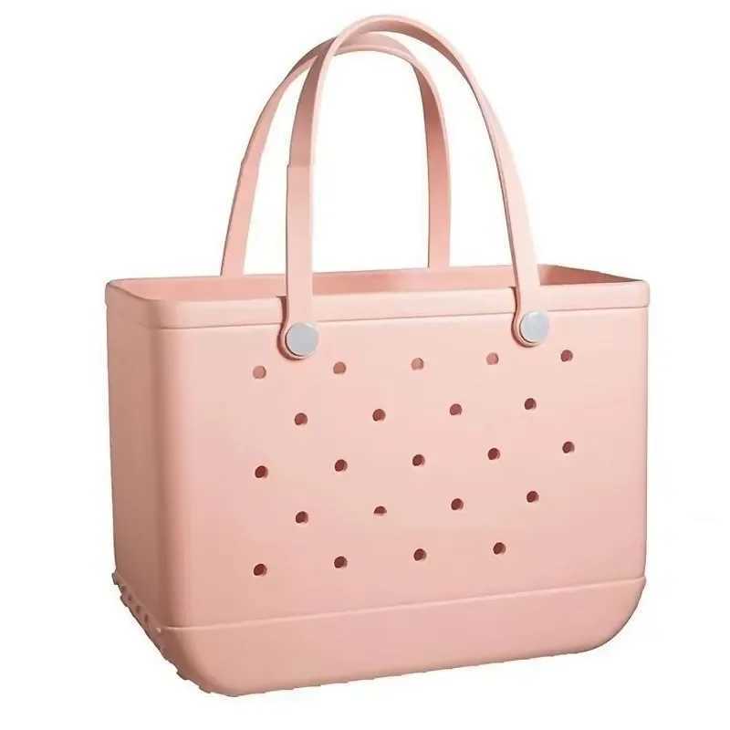 48x24x36cm Summer EVA Beach Basket Wen Picnic Tote Bag Hole Waterproof Handbag Pouch Shopping Shoder Bag Large Boggs Beach Bag XL Z250409