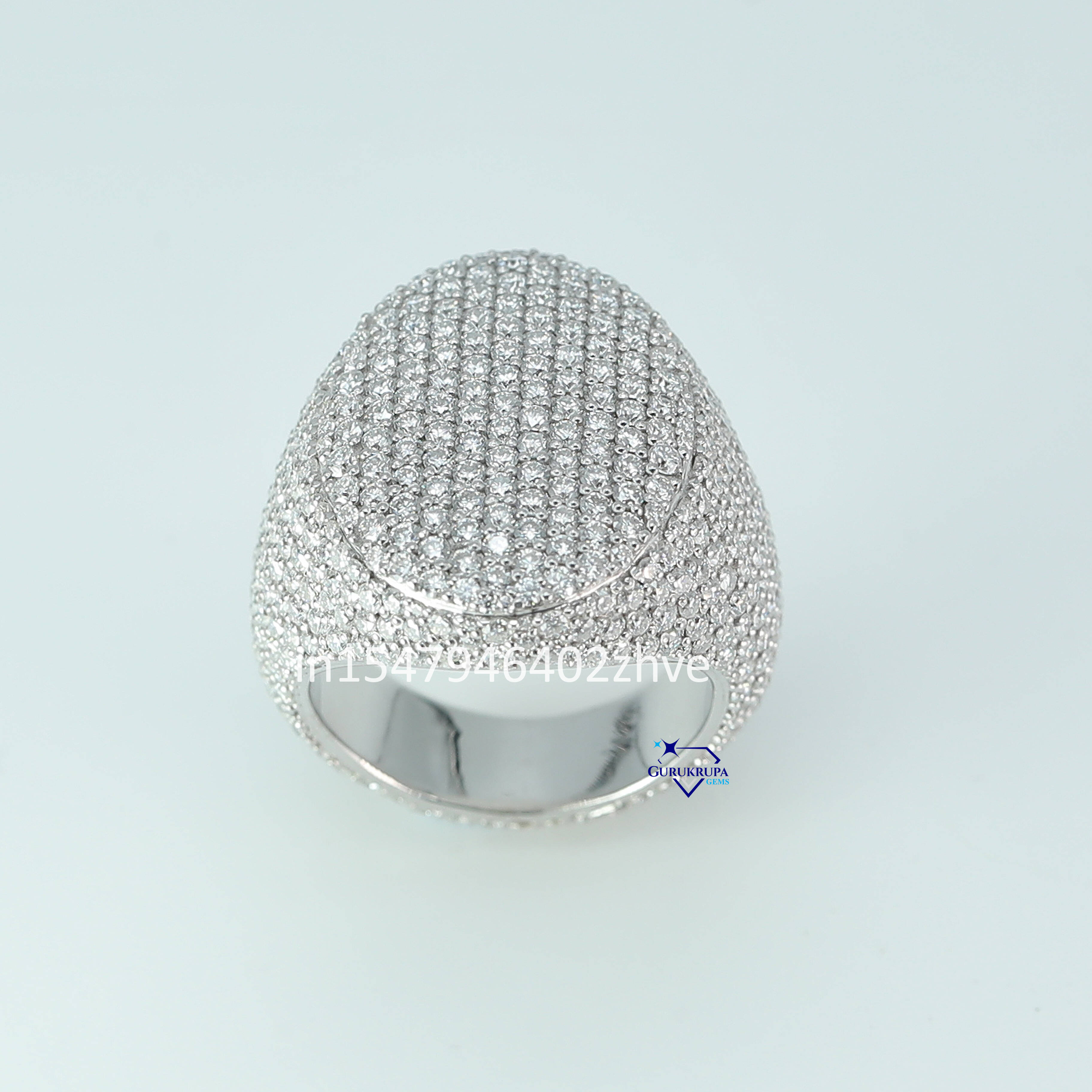 Effortlessly Classy Fully Iced 925 Sterling Silver Moissanite Diamond Hip Hop Ring Unique Design with VVS Clarity Luxury Style