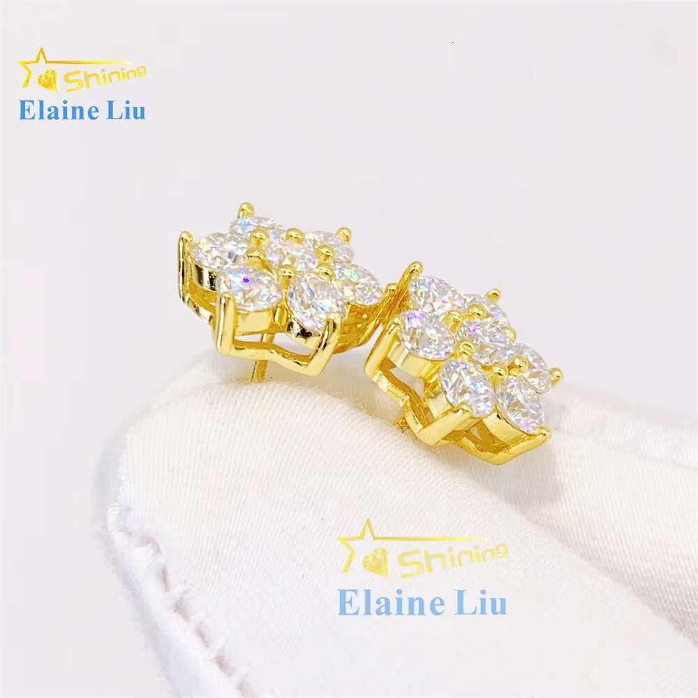 Manufacture Direct Custom 925 Sterling Silver Fashion Jewelry Diamond White Vvs Moissanite Stud Earrings