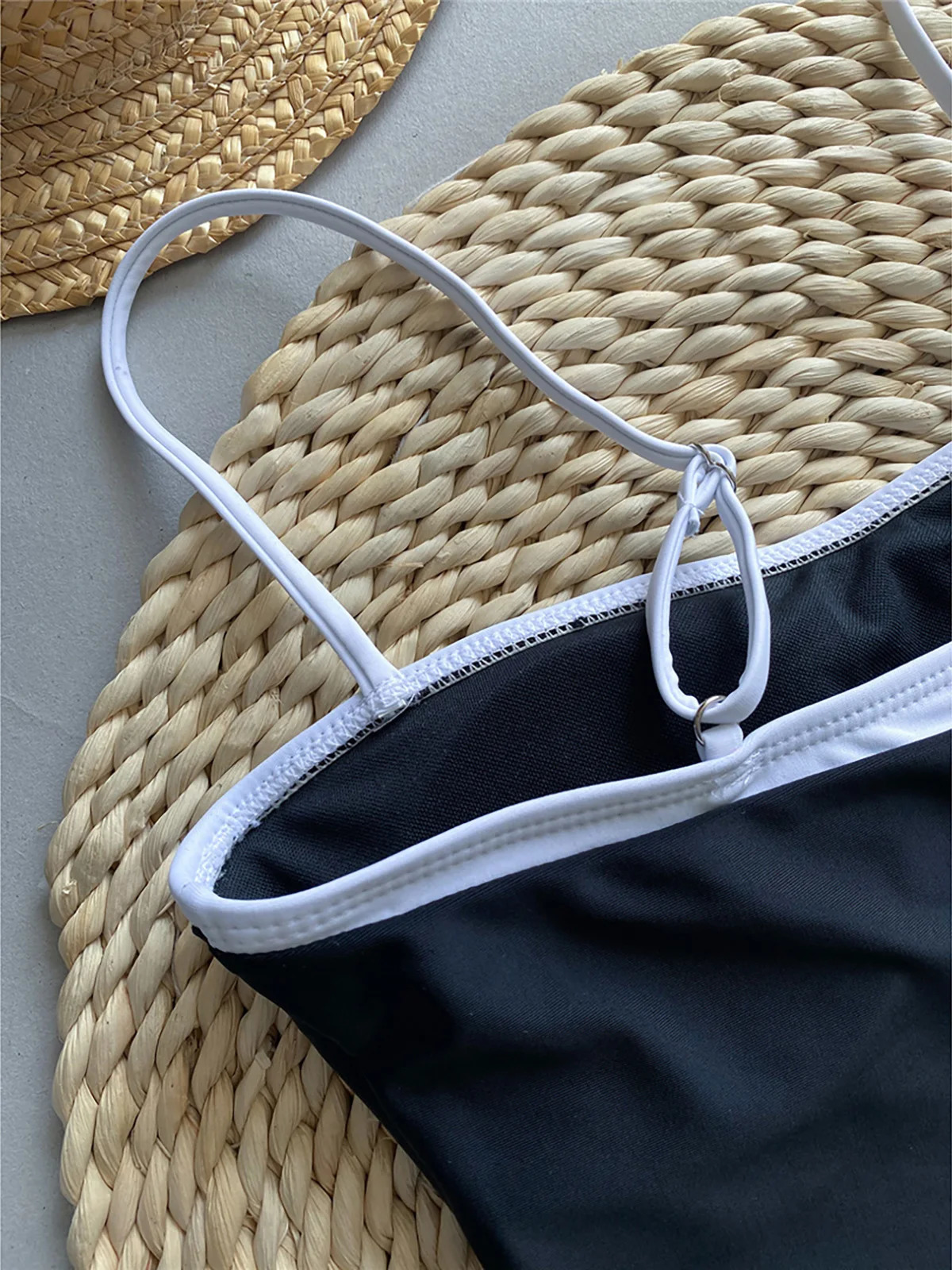sexy spliced high leg cut womens onepiece swimsuit Monokini apron bathtub K5622 250409