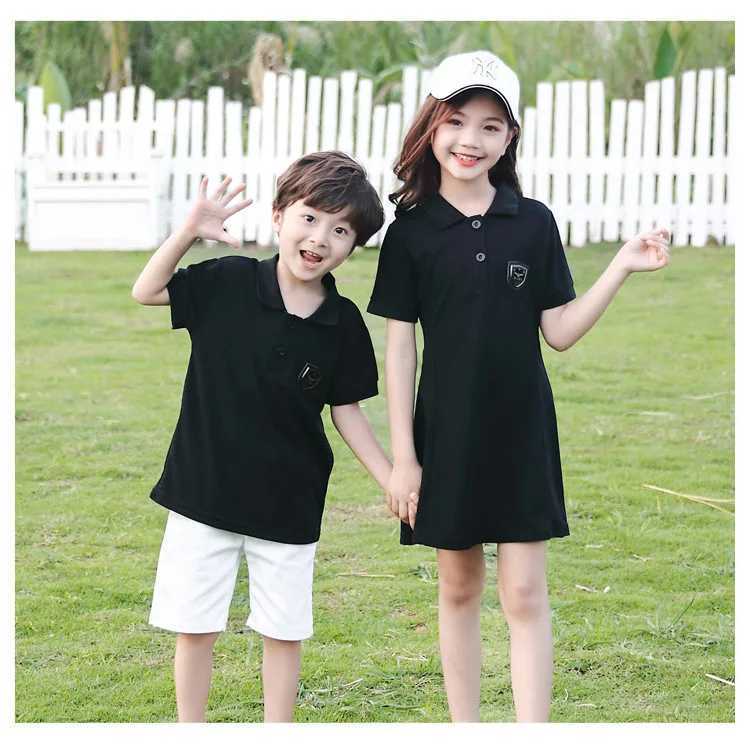 Fashionable black polo family dress mens shirt mens T-shirt mens T-shirt womens mini dress mens Mathing set S2548