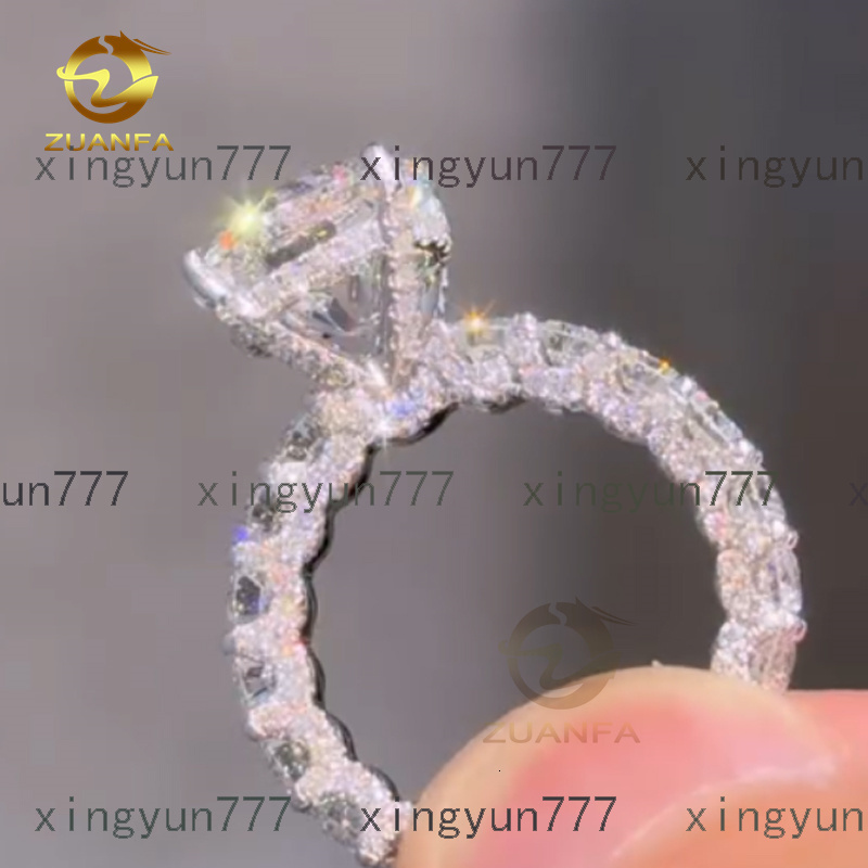 Luxury Lab Grown Diamond Rings Fine Jewelry Women Engagement Wedding Band Moissnaite Diamond Gold Ring