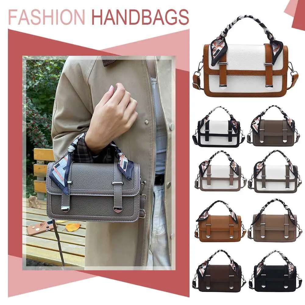 Shoulder Women Adjustable Strap Handbag PU Leather Mini Top-Handle Bag Satchel Purse For Work Travel