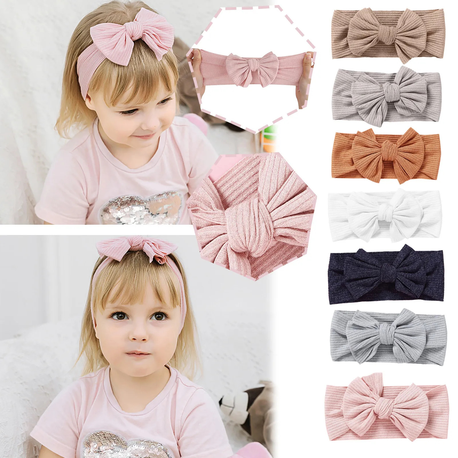 Knitted baby headband ribbed arch elastic soft nylon born headband baby girl headband baby headband 250409