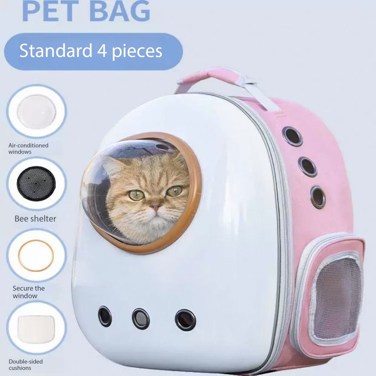 Cat bag for outdoor use, portable and lightweight, space capsule, transparent backpack, large capacity, dog, high appearance, pet, stress resistant