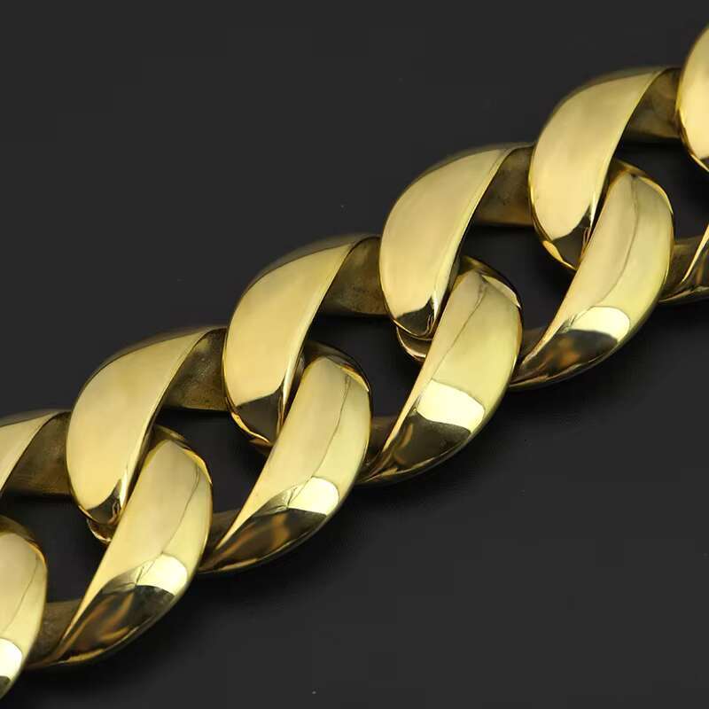 Custom Jewelry Manufacturer Cuban Chain Necklaces Stainless Steel 30MM Width Heavy 18K PVD Gold Miami Hip Hop Party Jewellery