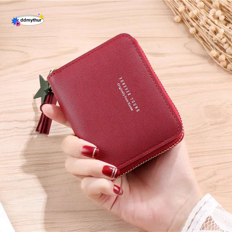 Women Fashion PU Short Zipper Mini Wallet Coin Purse ID Bank Credit Card Holders Badge Holder Clutch Bag ddmythur