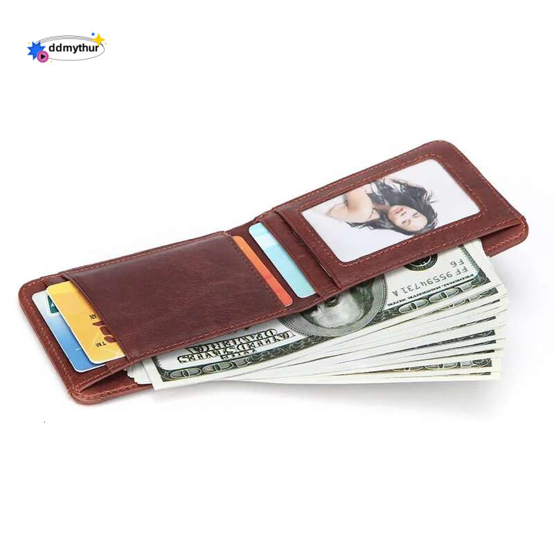 RFID Casual Small for Men Cow Leather Male Slim Wallets Short Mini Wallet with Card Holder Pocket Purses ddmythur