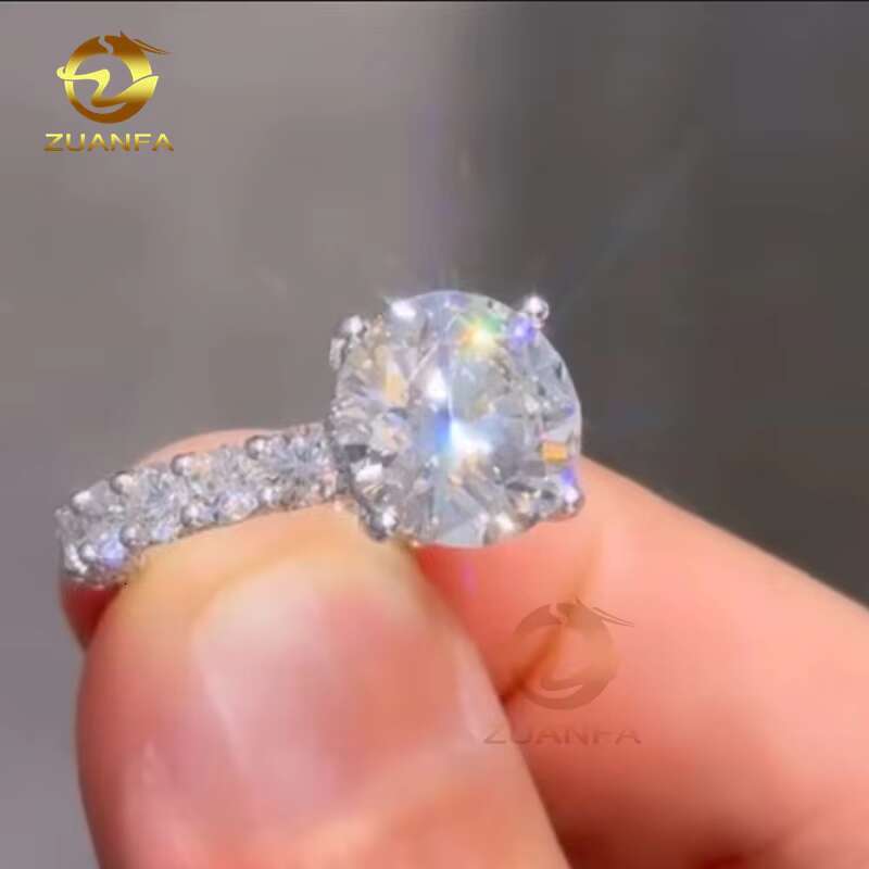 Luxury Lab Grown Diamond Rings Fine Jewelry Women Engagement Wedding Band Moissnaite Diamond Gold Ring