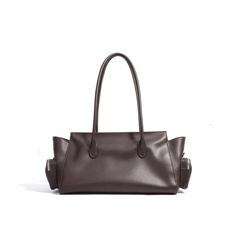 Moto Styg Long Handle Handbag Women New High Quality Glossy Split Cow Leather Multiple Pockets Designer Shoulder Bag