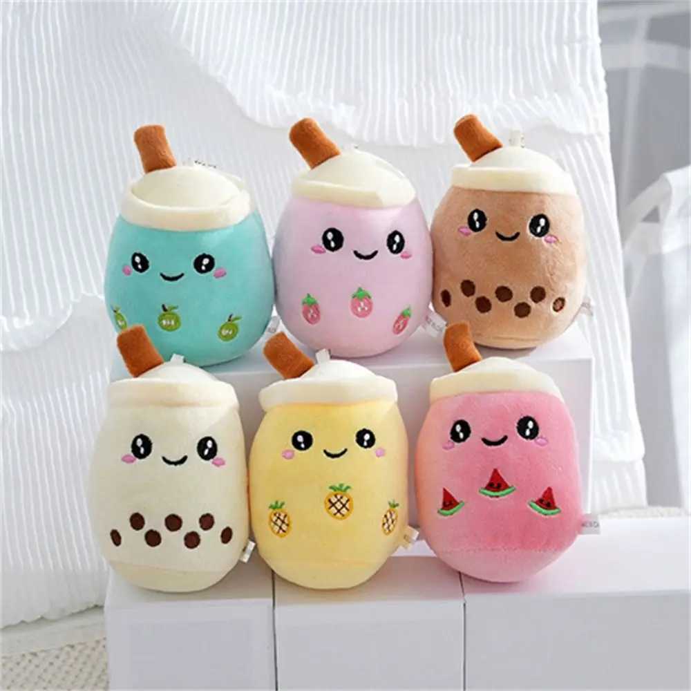 1 soft plush bubble tea cup keychain Kaii fruit milk tea filled doll keychain Birtay gift for girl friendXJ250409
