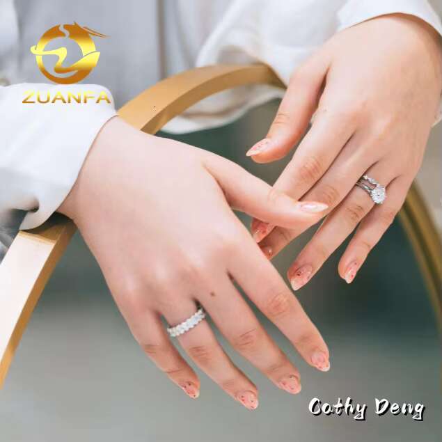 Hot Sale Classic Oval Moissanite Eternity Band Ring With GRA Certificate Miossanite Rings 925 Sterling Silver Iced Out Ring