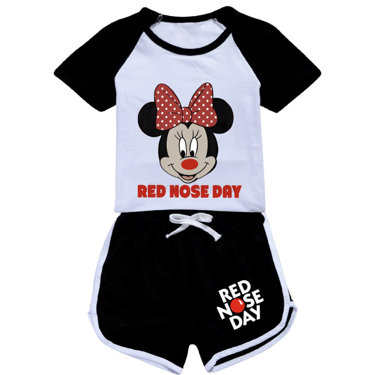 Disney Red nosed Mickey childrens summer short sleeved shorts sports suit 4204XJ250409