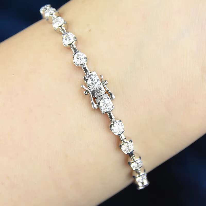 XINGYUE Factory Customize Charm Bracelets VVS Moissanite Tennis Bracelet 925 Sterling Silver Moissanites Gemstone Chain