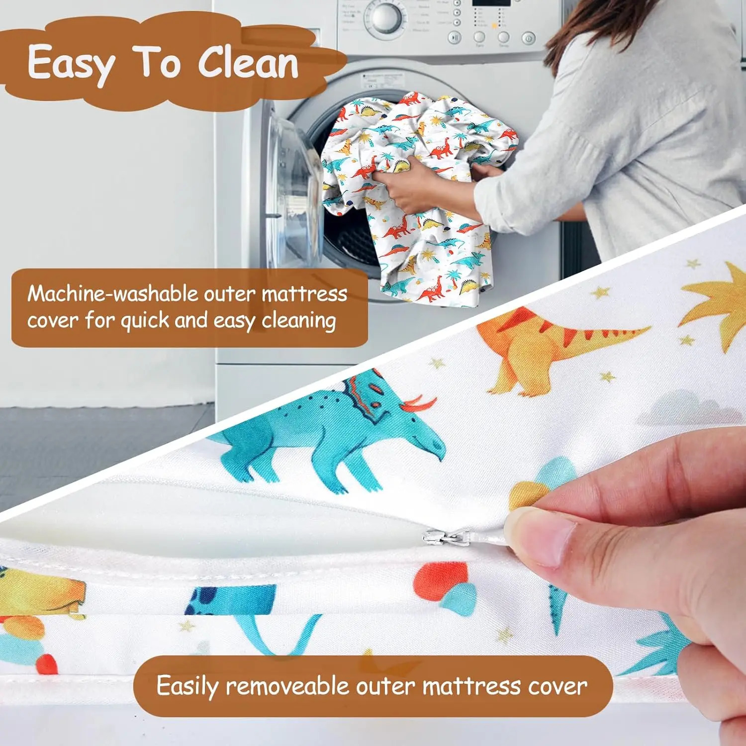 Foam crib Double sided breathable soft baby mattress suitable for standard full-size cribs and cots 52 x 27.6 x 3 250409