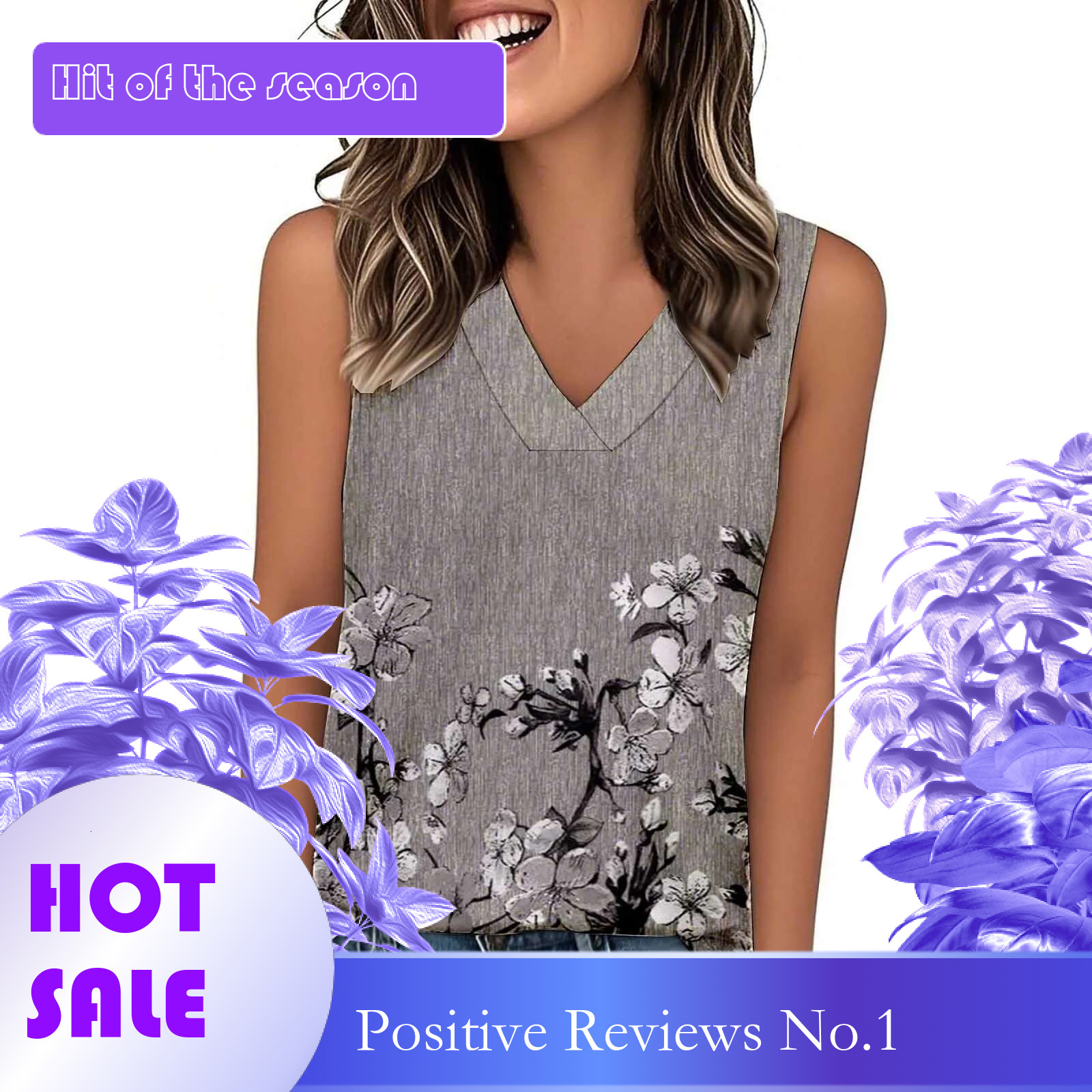 Dongdumaoyi For Loose Fit Sleeveless V Neck Ral Printed T Shirt Ladies Casual Summer Blouses Tank Tops For Women Women S Tight Underwear
