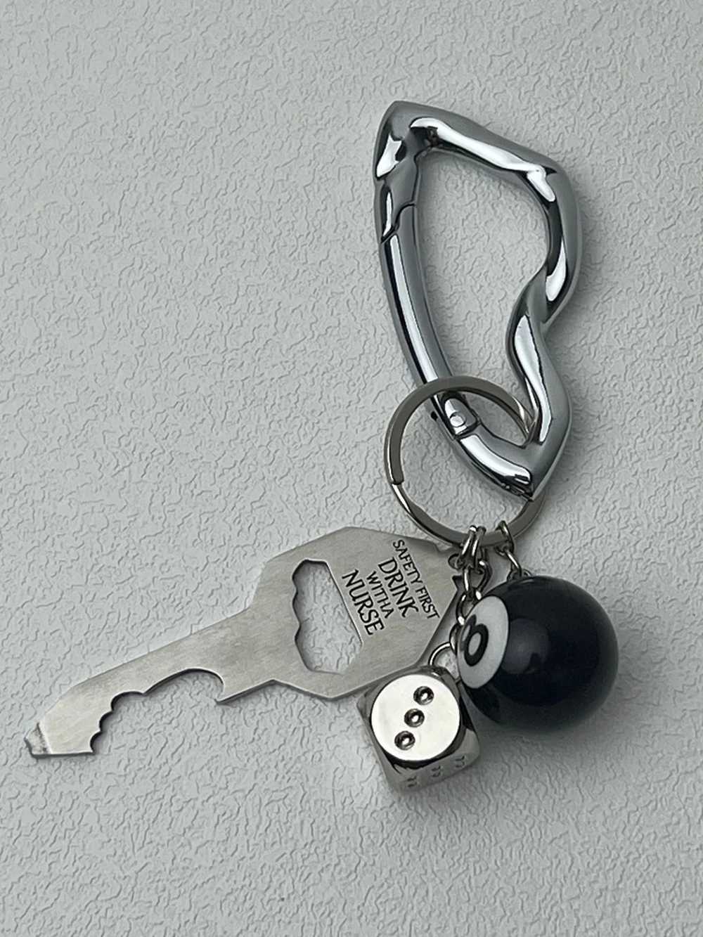 Y2K Punk Star Oval Overall Keychain Axe Rack Mountain Bike Keychain Gothic Backpack Decoration Korean FashionXJ250409