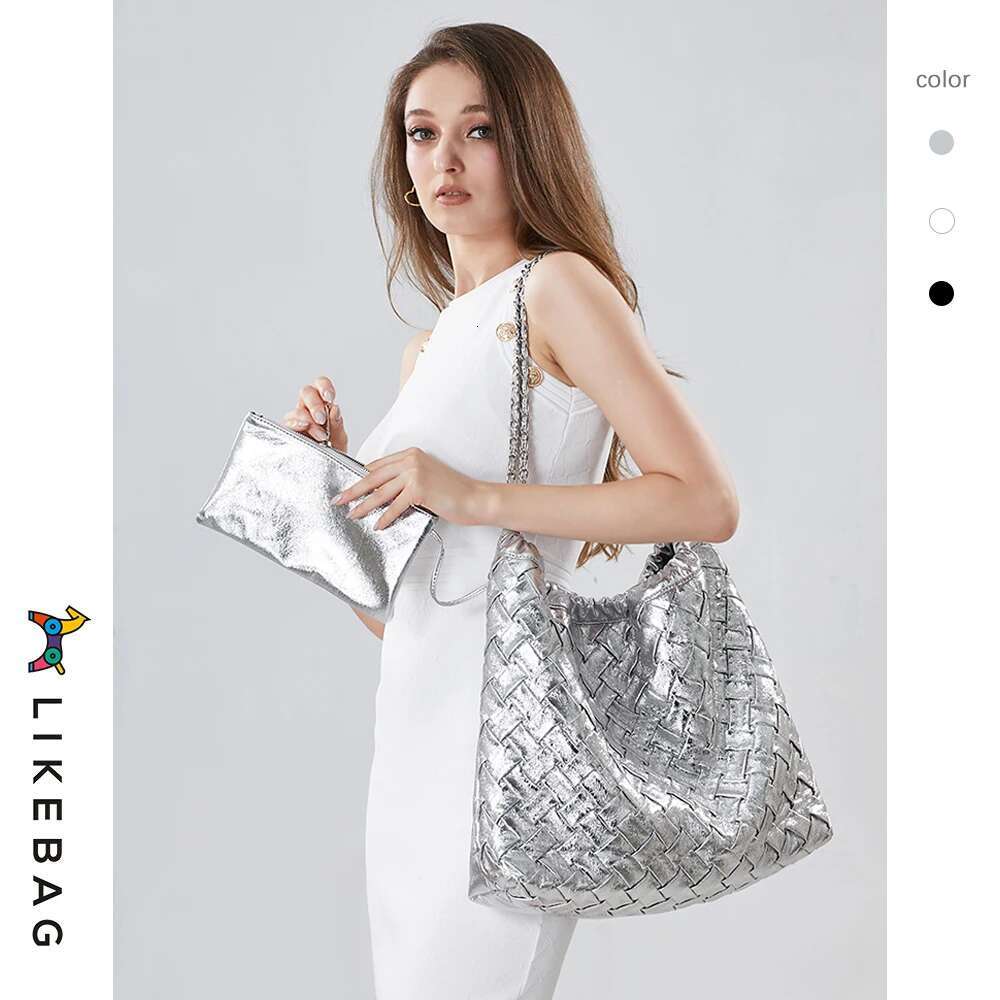 Likebag2023 New Advanced Sense Sier Braided Large Capacity Tote Single Shoulder Underarm Bag