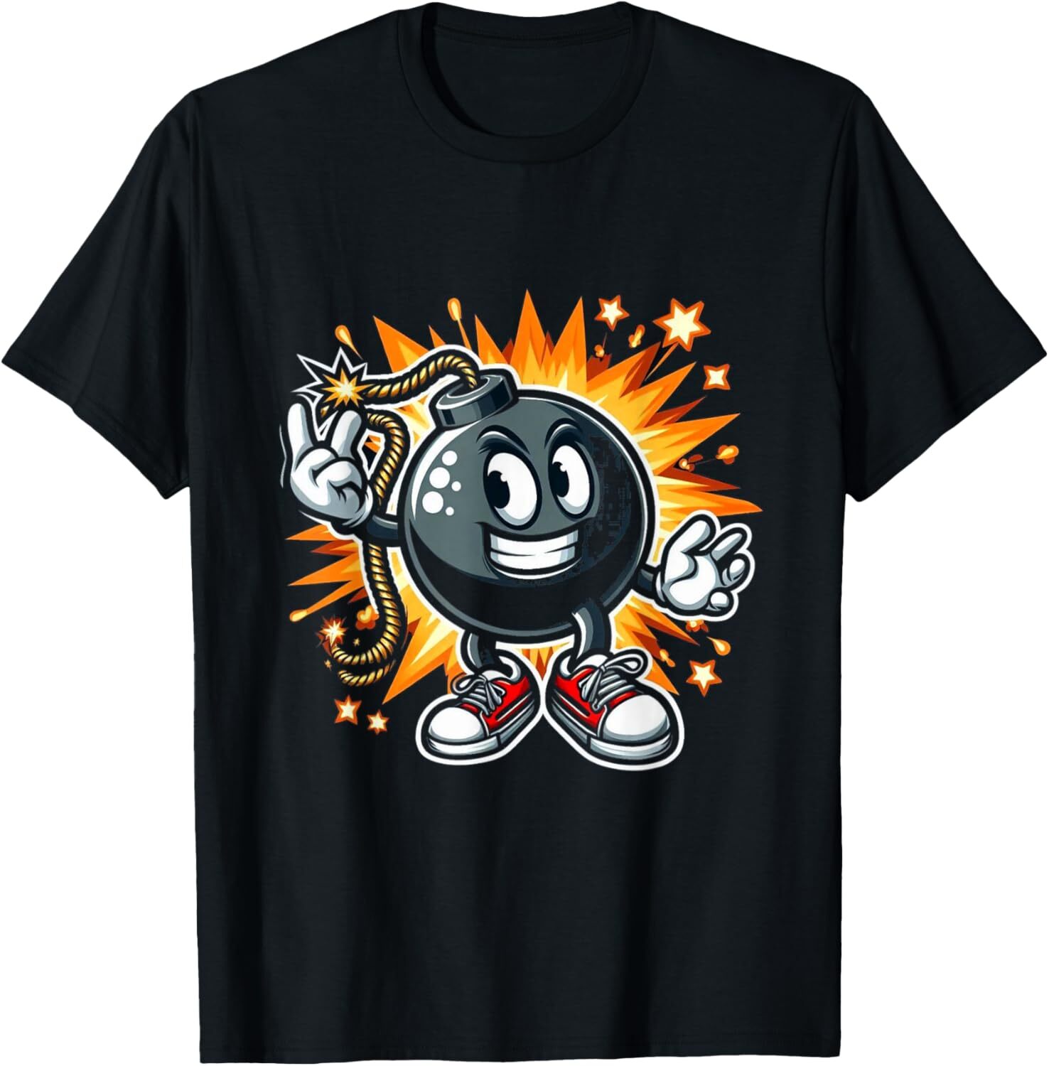 T shirt for Mens Cartoon Bomb Graphic Tee Casual Tops Clothes Short sleeve cool