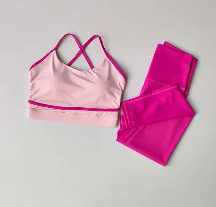 New Outfit Women's Fashionable Fiess 2PCS Set Yoga Running Leggings Sports Bras Shorts Sportswear Clothing Suit