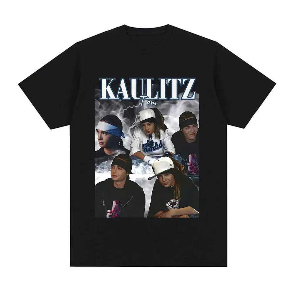 Tom Kaulitz Graphic T-shirt Mens Hip Hop Punk Gothic T-shirt Cotton Oversized Short Sleeve T-shirtXJ250409