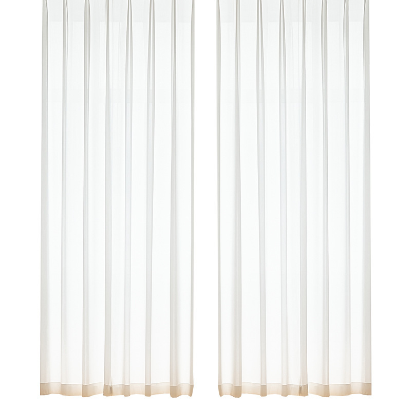 T0368 louvered chiffon white gauze translucent semi-transparent gauze curtain Nordic living room balcony bedroom gauze light and shadow window screen