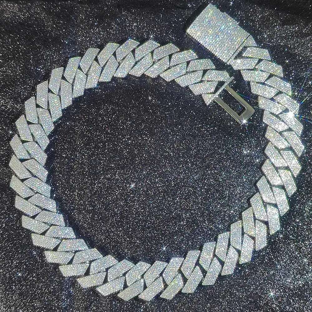 High Quality Custom Hip Hop Jewelry Diamond Necklace 25mm 6 Rows CZ Cuban LINK CHAIN Bling Big Heavy Iced Out Chain For Men