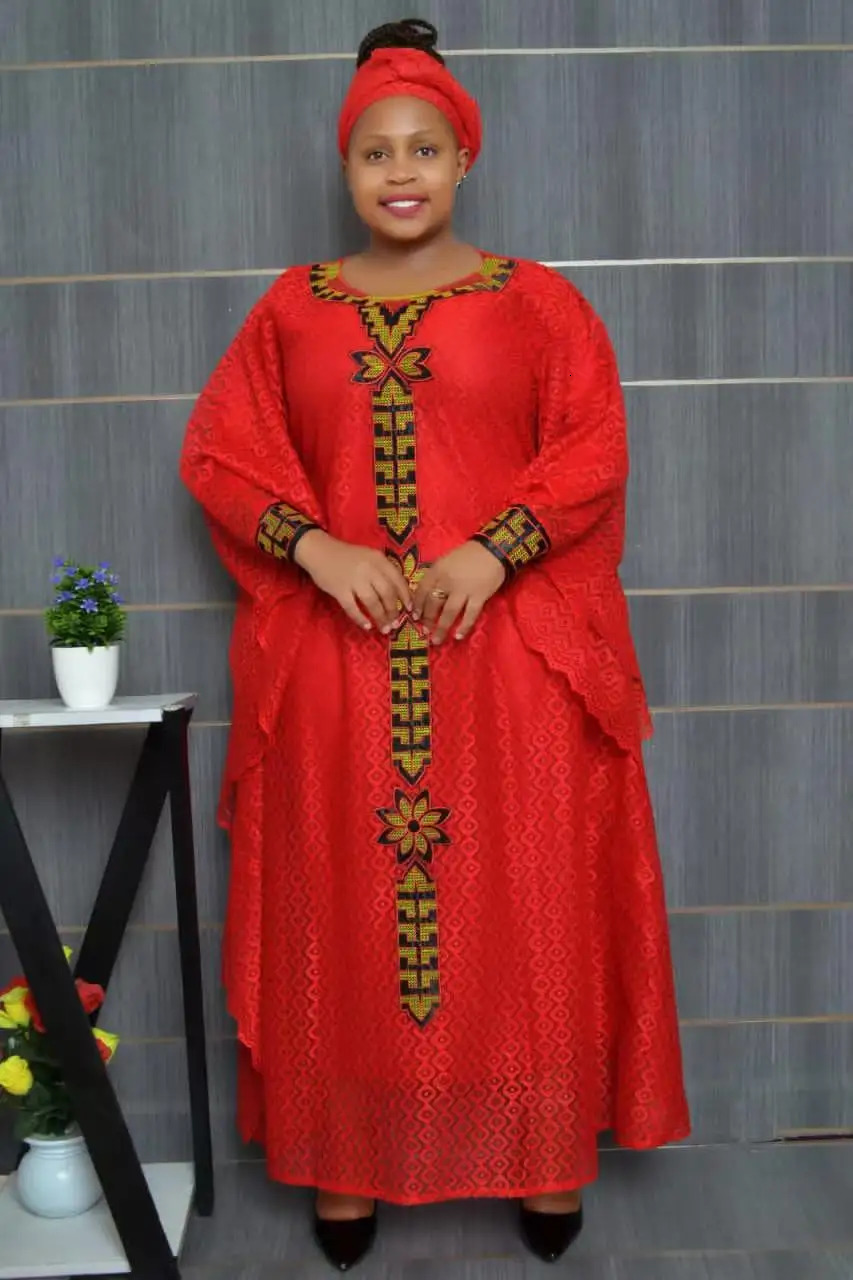 Home Fashion African Womens Wear Muslim Lace Boubou Dashiki Traditional Clothing Ankara Evening Dress 250409