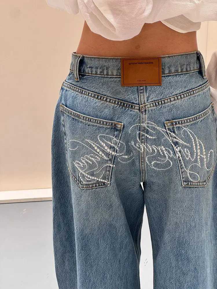 Letter Hot s High Waited Woman Street Fashion Baggy Jeans Clothing Casual Versatile Pants Women Z260313