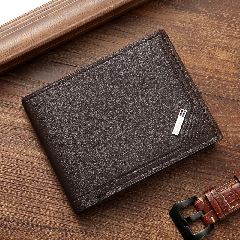 Mens insertion foldable wallet picture coin ultrathin commercial currency credit card ID holder retro protection capacity bag 250408