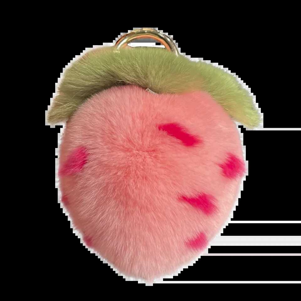 Plush Ball Real Rex Rabbit Fur Keychain Cute Cream Dried Soft Toy Womens Burger Pendnat Car Keyring Jewelry Ring Girl GiftXJ250409