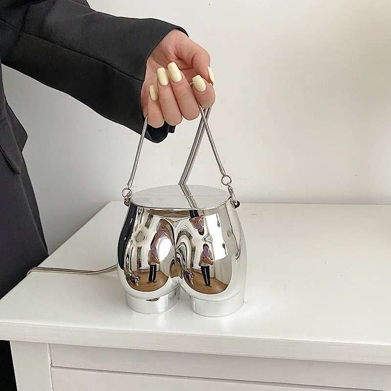Niche Design Evening Clutch Purse For Women Golden Sier Acrylic Dinner Party Funny Bags Designer Chain Cross Body Pouch