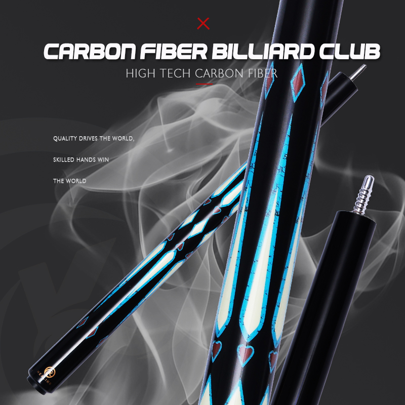 Carbon Fiber Pool Cue Stick, Billiard Cue Stick, 58 Inches, 147cm, 21 Ounces, 12.9mm Tip, 4/3 Professional Pool Sticks Low Deflection Ultra-Smooth Eas